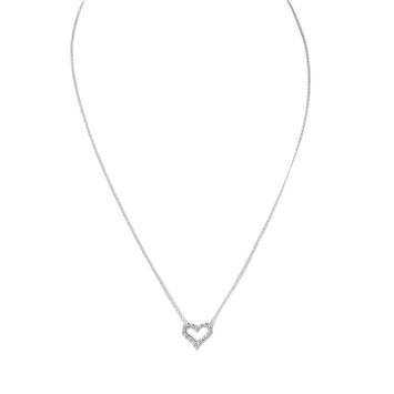 Tiffany & Co Hearts Platinum Diamond Pendant Necklace Mini