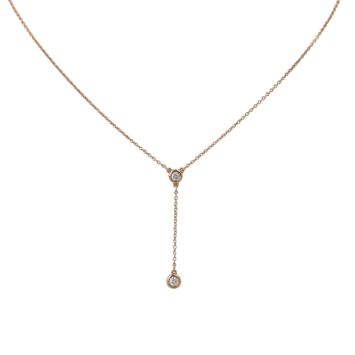 Tiffany & Co Elsa Peretti Diamonds by the Yard 18k Rose Gold Diamond Drop Necklace