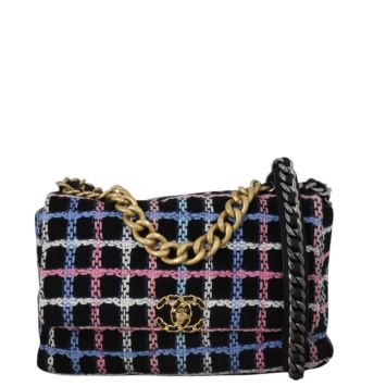 Chanel 19 Tweed Flap Bag Large