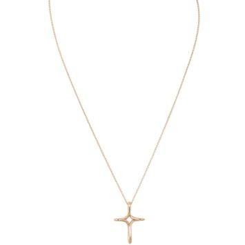 Tiffany & Co Elsa Peretti Infinity Cross 18k Rose Gold Necklace Medium