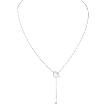 Hermes Finesse Lariat Diamond 18k White Gold Necklace