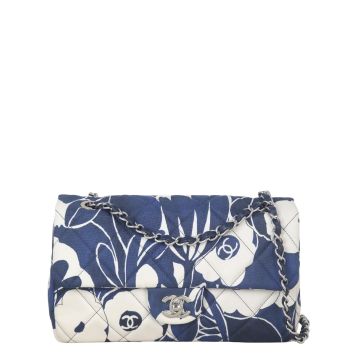 Chanel Single Flap Medium Floral Silk