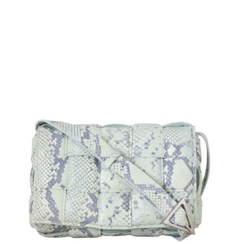 Bottega Veneta Padded Cassette Snakeskin Embossed