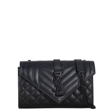 Saint Laurent Monogram Mix Matelasse Envelope Chain Bag Small