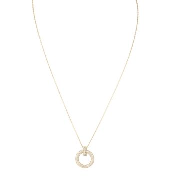 Tiffany & Co T1 Narrow Circle Diamond 18k Yellow Gold Pendant Necklace
