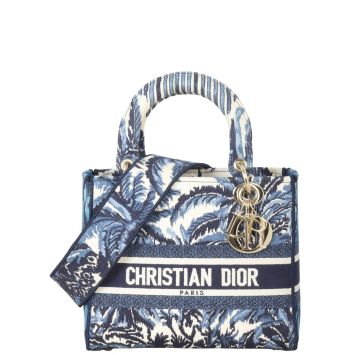 Dior Lady D-Lite Medium Palm Tree Toile De Jouy