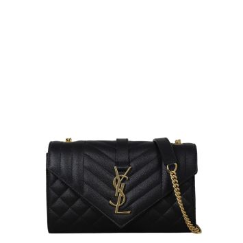 Saint Laurent Monogram Mix Matelasse Envelope Chain Bag Small
