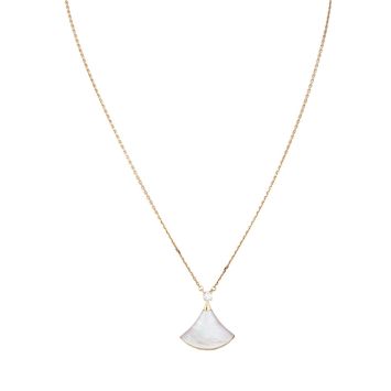 Bvlgari Diva's Dream 18k Rose Gold Diamond Mother of Pearl Pendant Necklace