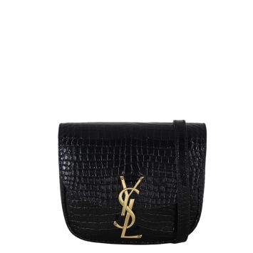 Saint Laurent Kaia Crossbody Small Croc-Embossed