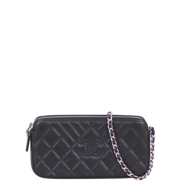 Chanel CC Double Zip Clutch with Chain Front