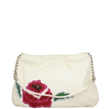 Chanel Quilted Rose Applique Hobo front