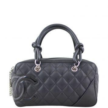 Chanel Quilted Cambon Mini Bowler Front