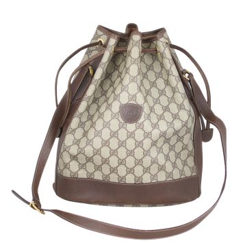 Gucci GG Supreme Drawstring Bucket Bag Front