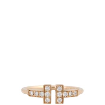 Tiffany & Co Tiffany T Wire Diamond 18k Rose Gold Ring