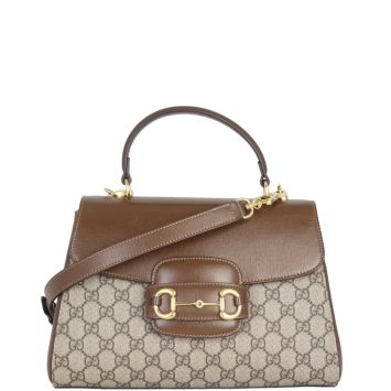 Gucci GG Supreme Horsebit 1955 Medium Top Handle Bag