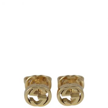 Gucci Interlocking G 18k Yellow Gold Stud Earrings
