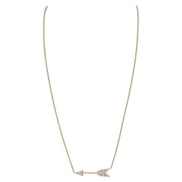 Tiffany & Co Diamond Arrow Pendant 18k Rose Gold Necklace