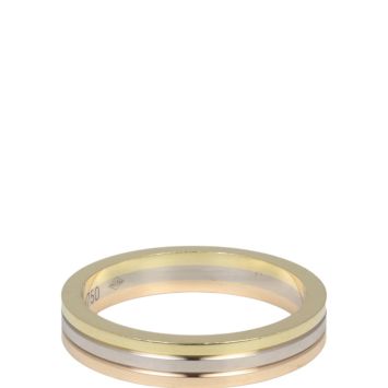 Cartier Vendome Louis Cartier Wedding Ring 18k White, Rose & Yellow Gold