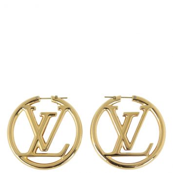 Pre-owned Louis Vuitton Louise Hoop Earrings Silver