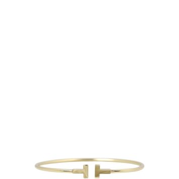 Tiffany & Co T Wire 18k Yellow Gold Narrow Bracelet