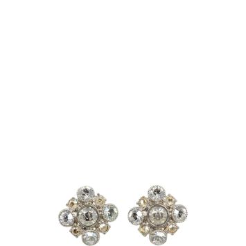 Chanel CC Crystal Cluster Earrings