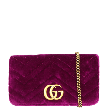 Gucci GG Marmont Velvet Super Mini Shoulder Bag
