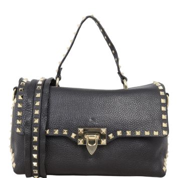 Valentino Rockstud Tote Small in Black | Handbag Clinic