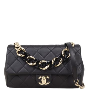 Chanel Elegant Plexi Double Chain Flap Bag