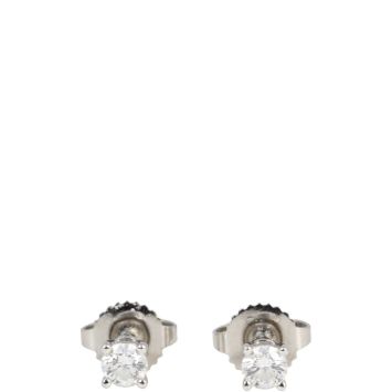 Tiffany & Co Solitaire Platinum Diamond Earrings
