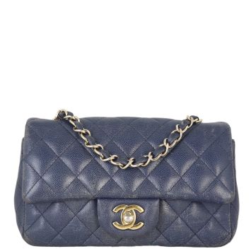 CHANEL Lovely Timeless Jumbo shoulder flap bag in Navy blue patent lea