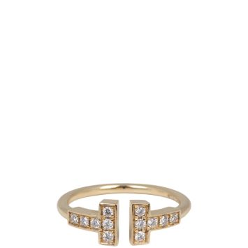 Tiffany & Co T Wire 18k Rose Gold Diamond Ring