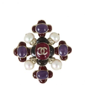 Chanel CC Embellished Brooch 
