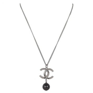 Chanel CC Bead Drop Pendant Necklace