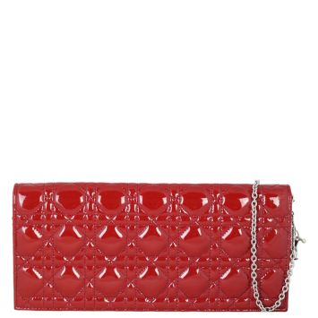 Dior Lady Dior Patent Cannage Pouch