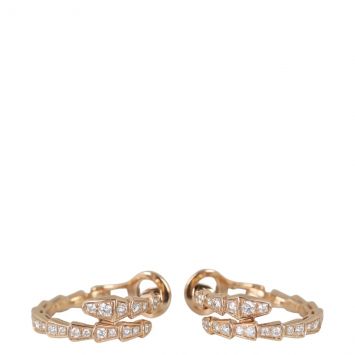 Bvlgari Serpenti Viper Diamond 18k Rose Gold Earrings