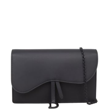 Dior Saddle Pouch Wallet on Chain Ultramatte