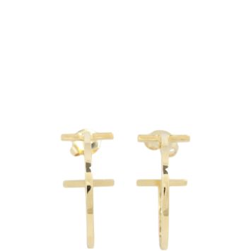 Tiffany & Co T 18k Yellow Gold Hoop Earrings Medium
