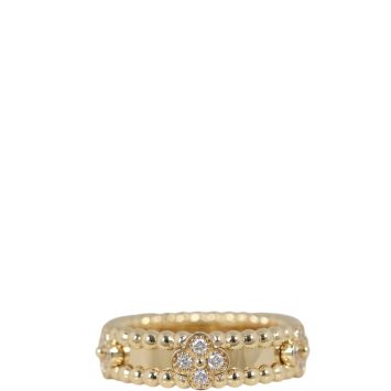 Van Cleef & Arpels Perlee Sweet Clovers Diamond 18k Yellow Gold Ring
