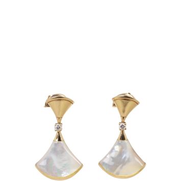 Bvlgari Diva's Dream 18k Rose Gold Diamond Mother of Pearl Drop Earrings