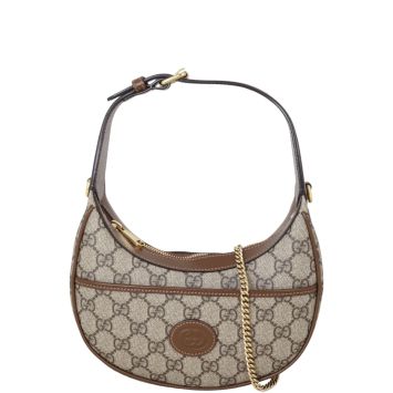 Gucci GG Supreme Half Moon Mini Shoulder Bag