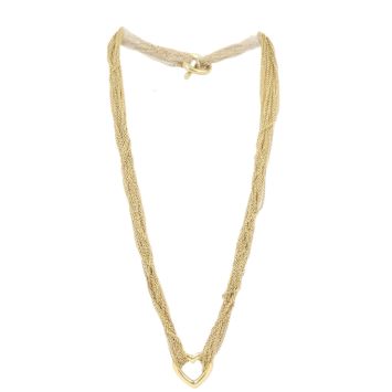 Tiffany & Co Heart Multistrand 18K Yellow Gold Necklace