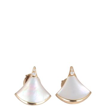 Bvlgari Diva's Dream 18k Rose Gold Diamond Mother of Pearl Earrings