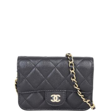 Chanel Single Flap Clutch with Chain Small | Black 