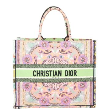 Dior Book Tote Large Embroidered Lights