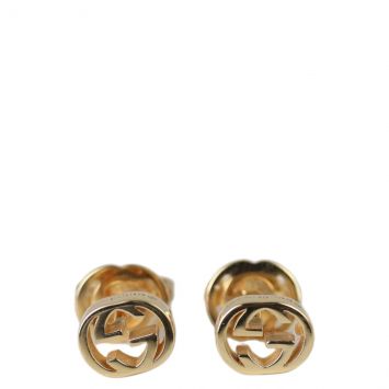 Gucci Interlocking G 18k Yellow Gold Stud Earrings