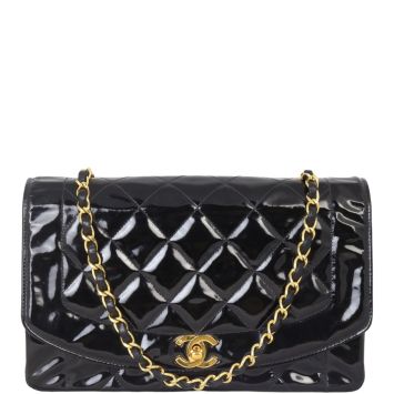 Chanel Quilted Diana Patent Flap Bag