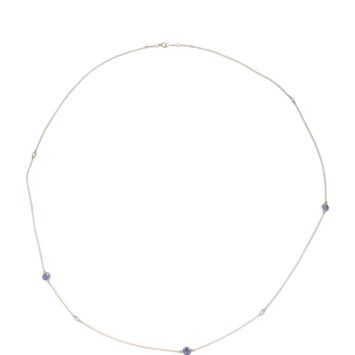 Tiffany & Co Elsa Peretti Color by the Yard Sprinkle Tanzanite Diamond Sterling Silver Necklace