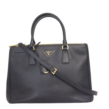 Black Large Prada Galleria Saffiano Leather Bag | PRADA