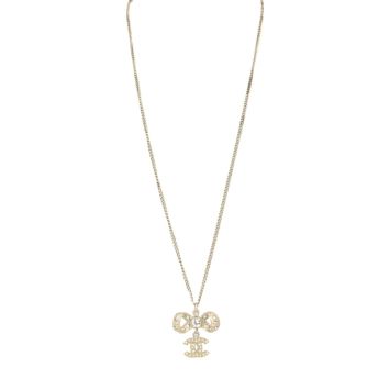 Chanel Crystal CC Bow Necklace