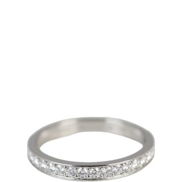 Cartier 1895 Platinum Wedding Band Half Circle Diamond 